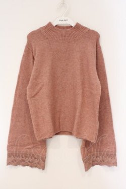 画像1: axes femme / フレア袖ハイネックニット F ピンク O-26-03-29-082-AX-TO-YM-OS