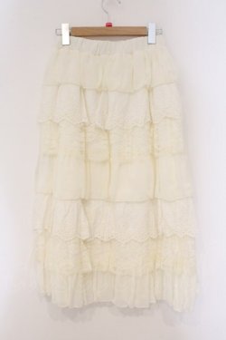 画像3: axes femme / レースフリルスカート M シロ O-26-03-29-083-AX-SK-YM-OS