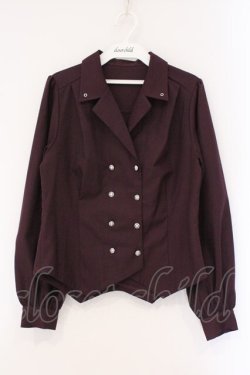 画像1: axes femme / コルセット風開襟ブラウス F パープル O-26-03-29-009-AX-BL-YM-OS