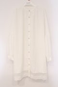 axes femme / 裾レース切替シャツチュニック M シロ O-26-03-29-084-AX-TO-YM-OS
