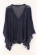画像3: axes femme / レース×ローズ刺繍ポンチョ F ネイビー O-26-03-29-086-AX-TO-YM-OS (3)