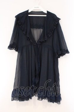 画像1: axes femme / レース×チュール楊柳ガウン F ネイビー O-26-03-29-087-AX-TO-YM-OS