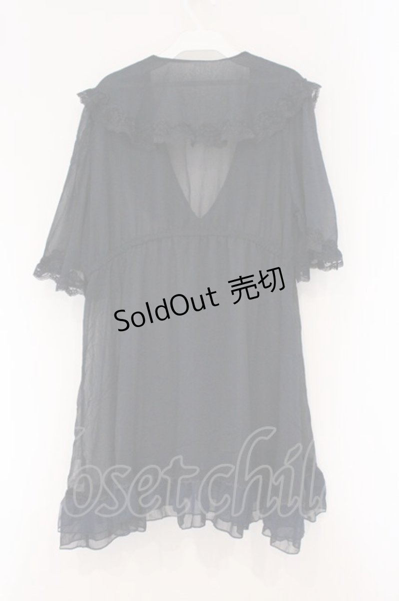 画像3: axes femme / レース×チュール楊柳ガウン F ネイビー O-26-03-29-087-AX-TO-YM-OS (3)
