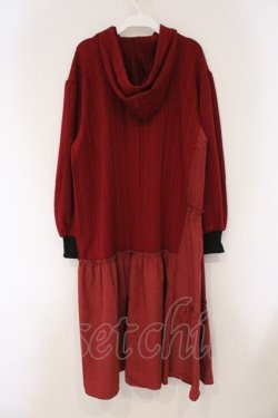 画像3: axes femme / ケーブル切り替えフードワンピース  アカ O-26-03-29-089-AX-OP-YM-OS