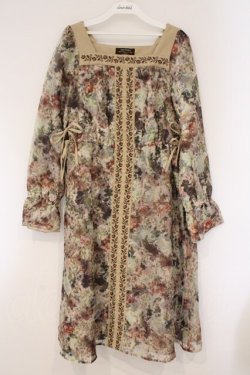 画像1: axes femme NOSTALGIE / オーガンジープリントワンピ M マルチ O-26-03-29-090-AX-OP-YM-OS