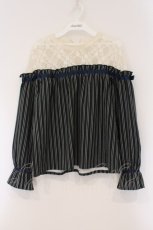 画像1: axes femme / レース切替レジメカットプルオーバー M グリーン O-26-03-29-092-AX-TO-OW-OS (1)