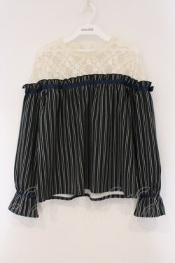 画像1: axes femme / レース切替レジメカットプルオーバー M グリーン O-26-03-29-092-AX-TO-OW-OS