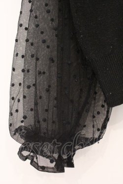 画像2: axes femme / 袖ドットチュールプルオーバー M クロ O-26-03-29-093-AX-TO-OW-OS