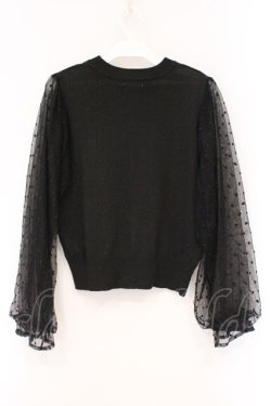 画像3: axes femme / 袖ドットチュールプルオーバー M クロ O-26-03-29-093-AX-TO-OW-OS