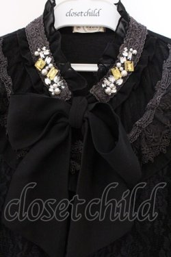 画像2: axes femme / 総レースボウタイプルオーバー M クロ O-26-03-29-099-AX-TO-OW-OS