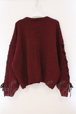 画像3: axes femme / 編上モールヤーンニットカーディガン F ワイン O-26-03-29-013-AX-TO-YM-OS