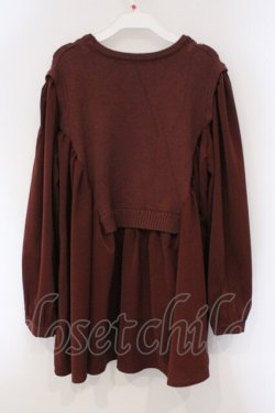 画像3: axes femme / ケーブル編みニット切り替えチュニック F レンガ O-26-03-29-014-AX-TO-YM-OS