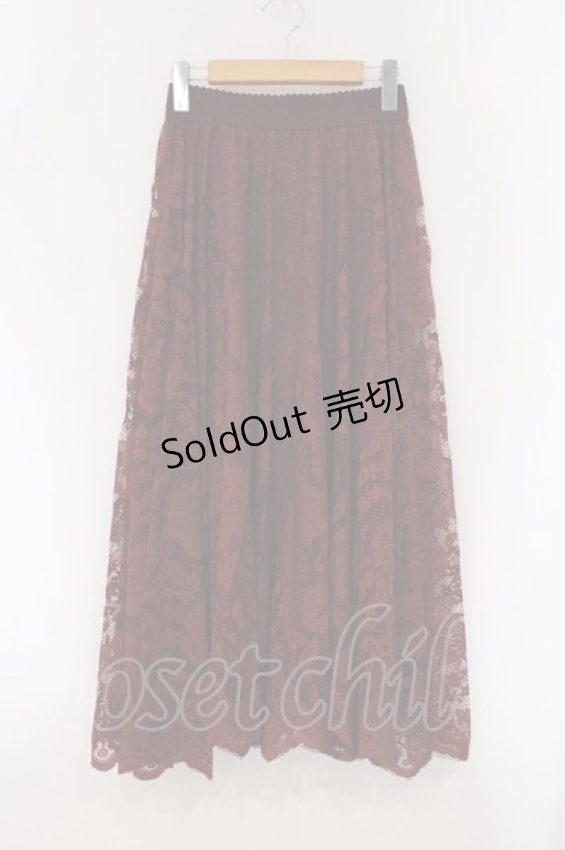 画像1: axes femme / レースサーキュラースカート F ワイン O-26-03-29-015-AX-SK-YM-ZT320 (1)