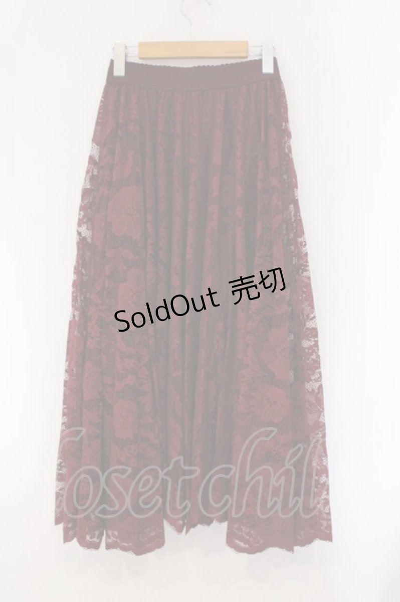 画像3: axes femme / レースサーキュラースカート F ワイン O-26-03-29-015-AX-SK-YM-ZT320 (3)