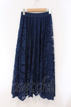 画像3: axes femme / レースサーキュラースカート M ブルー O-26-03-29-016-AX-SK-YM-OS
