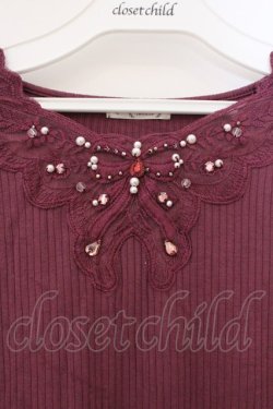 画像2: axes femme / 蝶々レース×ビジューインナー F あずき O-26-03-29-019-AX-TO-YM-OS