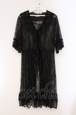 画像1: axes femme / 総レースガウンカーディガン F クロ O-26-03-29-023-AX-TO-YM-OS