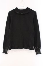 画像1: axes femme / タートルラメニットプルオーバー M クロ O-26-03-29-025-AX-TO-YM-ZT122 (1)
