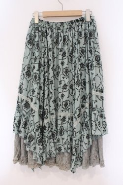 画像3: axes femme / フロッキー総柄スカート M ミント O-26-03-29-029-AX-SK-YM-OS