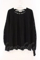 画像1: axes femme / パール付ボリューム袖ニット F クロ O-26-03-29-031-AX-TO-YM-ZT284 (1)