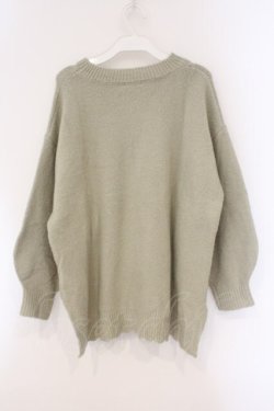 画像3: axes femme / 裾ボタンロングニットプルオーバー M グリーン O-26-03-29-033-AX-TO-YM-OS