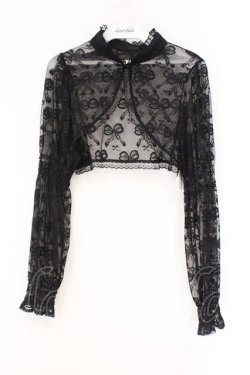画像1: DearMyLove / レースショートブラウス L クロ O-26-03-31-004-EL-TO-IG-OS