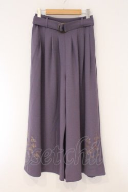 画像1: axes femme / リリー刺繍タック入ワイドパンツ  パープル O-26-03-31-034-AX-PA-IG-OS
