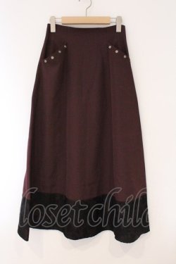 画像1: axes femme / オパール切替ペンシルスカート  ワイン×クロ O-26-03-31-035-AX-SK-IG-OS