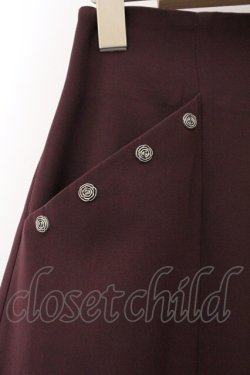 画像2: axes femme / オパール切替ペンシルスカート  ワイン×クロ O-26-03-31-035-AX-SK-IG-OS