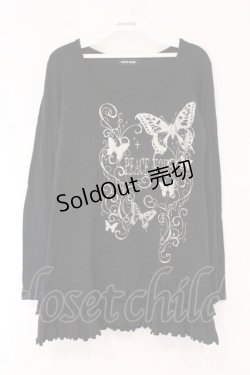 画像1: PEACE NOW / バタフライラメプリントカットワンピース M ブラック O-26-03-31-039-PU-OP-OW-OS
