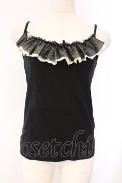 画像1: BPN / レース配色キャミソール M ブラック×ホワイト O-26-03-31-041-GO-TO-OW-OS