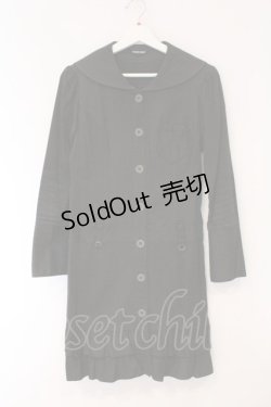 画像1: PEACE NOW / セーラーロングジャケット※状態難※ M ブラック O-26-03-31-046-PU-CO-OW-OS
