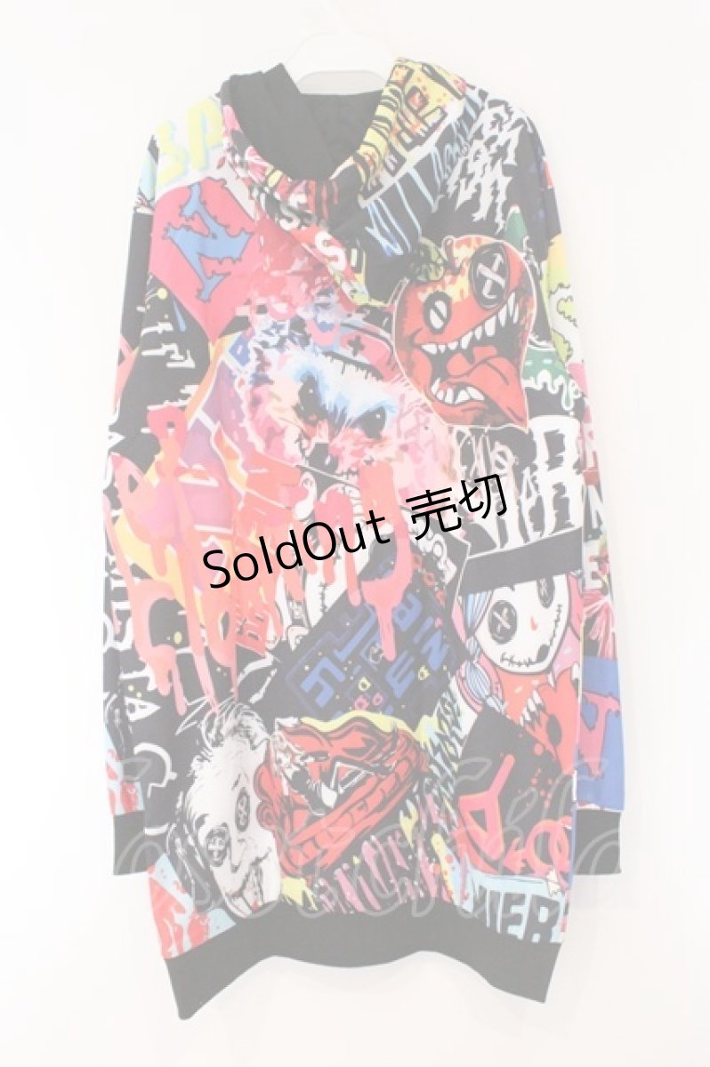 画像3: NieR Clothing / 転写ジップパーカー F コラージュマルチカラー O-26-03-31-049-PU-BL-OW-ZT0405M (3)