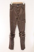 NieR Clothing / サテンベルテッドパンツ F ブラウン O-26-03-31-050-PU-PA-OW-OS