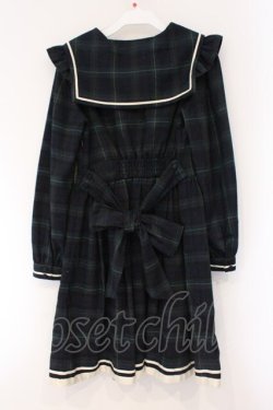画像3: Secret Honey / チェック柄セーラーワンピース 2 グリーン O-26-03-31-052-CA-OP-IG-OS