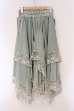画像3: axes femme / 裾レースイレヘムスカート F グリーン O-26-03-31-054-AX-SK-OW-OS
