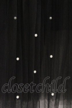 画像2: axes femme POETIQUE / パールチュールティアードスカート M クロ O-26-03-31-056-AX-SK-OW-OS