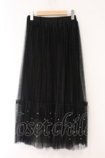 画像3: axes femme POETIQUE / パールチュールティアードスカート M クロ O-26-03-31-056-AX-SK-OW-ZT093 (3)