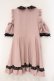 画像4: DearMyLove / キラキラビジューオフショルフリルワンピース M ピンク×クロ O-26-03-31-006-EL-OP-IG-OS (4)