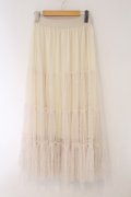 axes femme / パール配色チュールスカート M キナリ O-26-03-31-057-AX-SK-OW-OS
