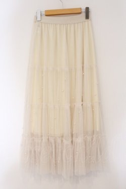 画像3: axes femme / パール配色チュールスカート M キナリ O-26-03-31-057-AX-SK-OW-OS