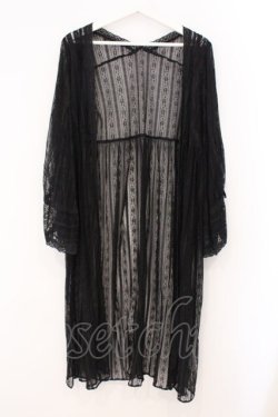 画像1: axes femme / ドロスト長袖レースガウン M クロ O-26-03-31-1001-AX-TO-OW-OS