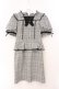 画像1: Honey Cinnamon / 配色リボンペプラムワンピース  シロ×クロ O-26-03-31-1037-LO-OP-IG-OS (1)