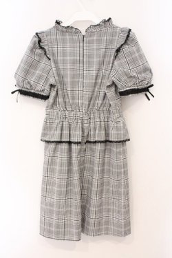 画像4: Honey Cinnamon / 配色リボンペプラムワンピース  シロ×クロ O-26-03-31-1037-LO-OP-IG-OS