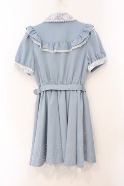 画像4: Secret Honey / レースカラー半袖ワンピース  サックス O-26-03-31-1038-CA-OP-IG-OS