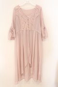 axes femme / 袖ドロストガウン M ピンク O-26-03-31-1005-AX-TO-OW-OS