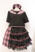 伯爵夫人 / チェックセーラーセットアップ L クロ×ピンク O-26-03-31-1042-LO-OP-OW-OS