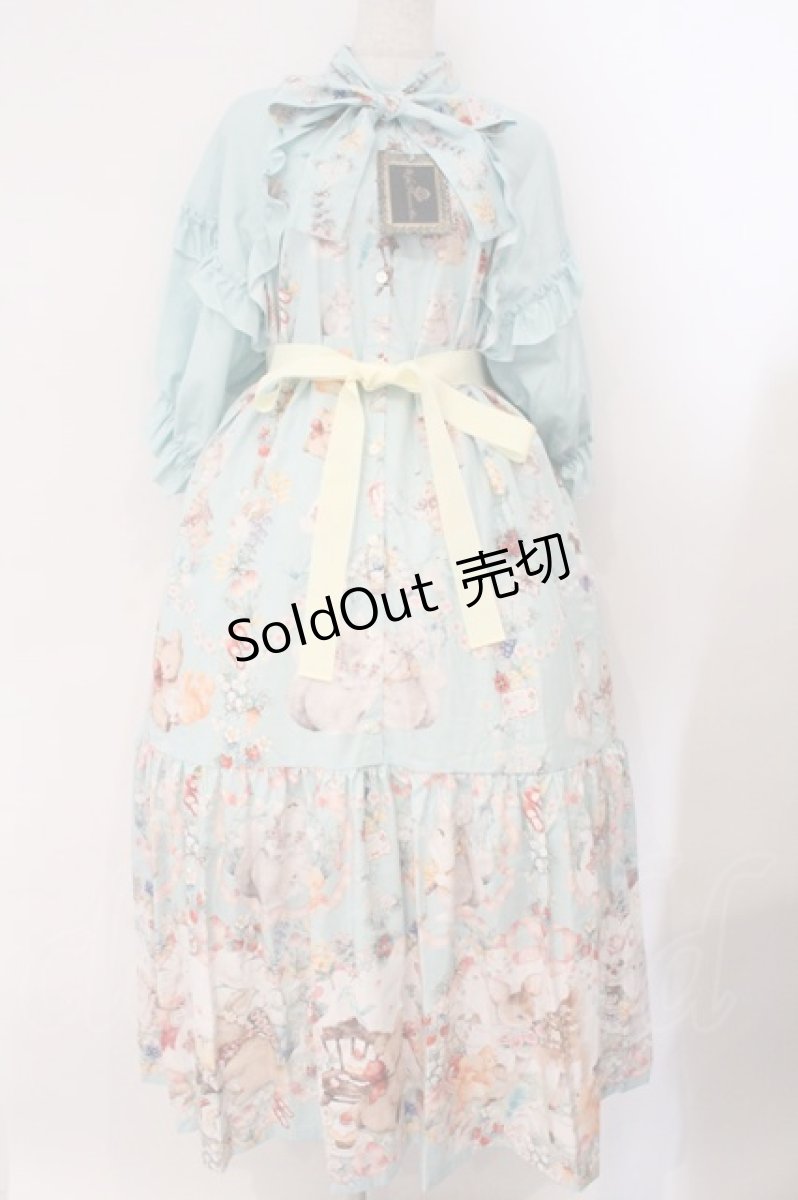 画像1: Royal Princess Alice / Animal Picnic Rendezvous　ワンピース ロング丈 ミント O-26-03-31-1045-LO-OP-IG-OS (1)