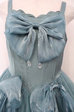 画像2: Sara Bell / パール配色オーガンジージャンパースカート  グリーン O-26-03-31-1054-LO-OP-OW-OS