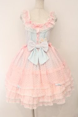 画像1: 吸吸猫 / ハートチュールジャンパースカート M ピンク O-26-03-31-1055-LO-OP-OW-OS